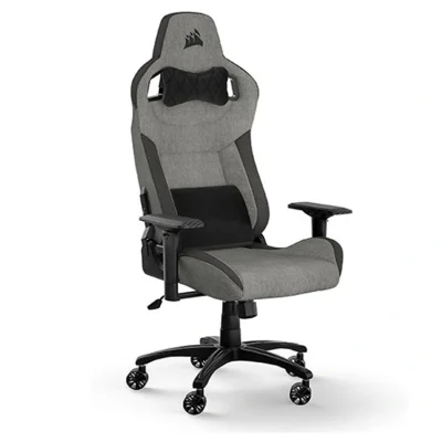 Corsair T3 Rush Fabric Grey/Charcoal Gaming Chair with ergonomic design and premium fabric upholstery