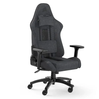 Corsair TC100 Fabric Black/Grey Gaming Chair with ergonomic design and adjustable features
